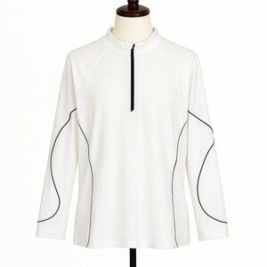 PETER MILLAR Women's Base Layer Shirt Size XL White 1/4 Zip UPF 50+ Golf Tennis